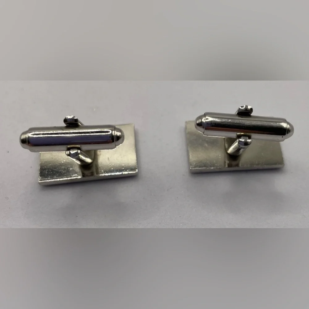 3 for $30 Vintage S Monogram Rectangular Etched Line Design Cuff Links